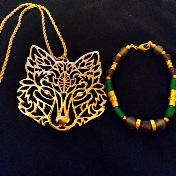 Jewelry - Vintage fox pendant necklace and bracelet